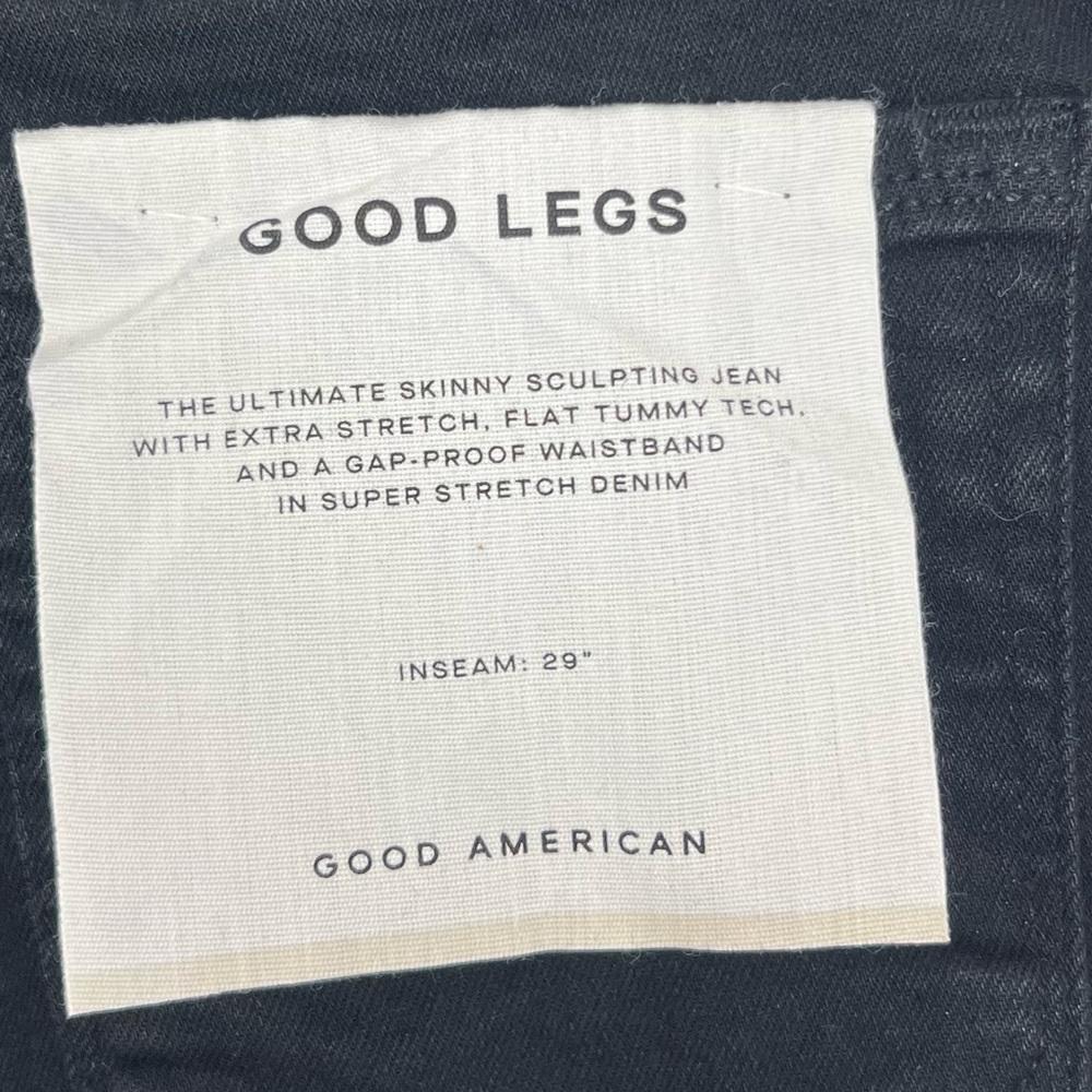 NWT Good American x Calik Denim Always Fits Good Legs Skinny Jeans Black size 6 - Picture 8 of 13